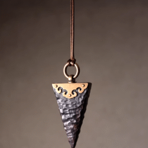 Handmade Thunderstruck Wood & Brass Arrowhead Pendant Necklace: Mysterious Artisan - Crafted Couples’ Jewelry